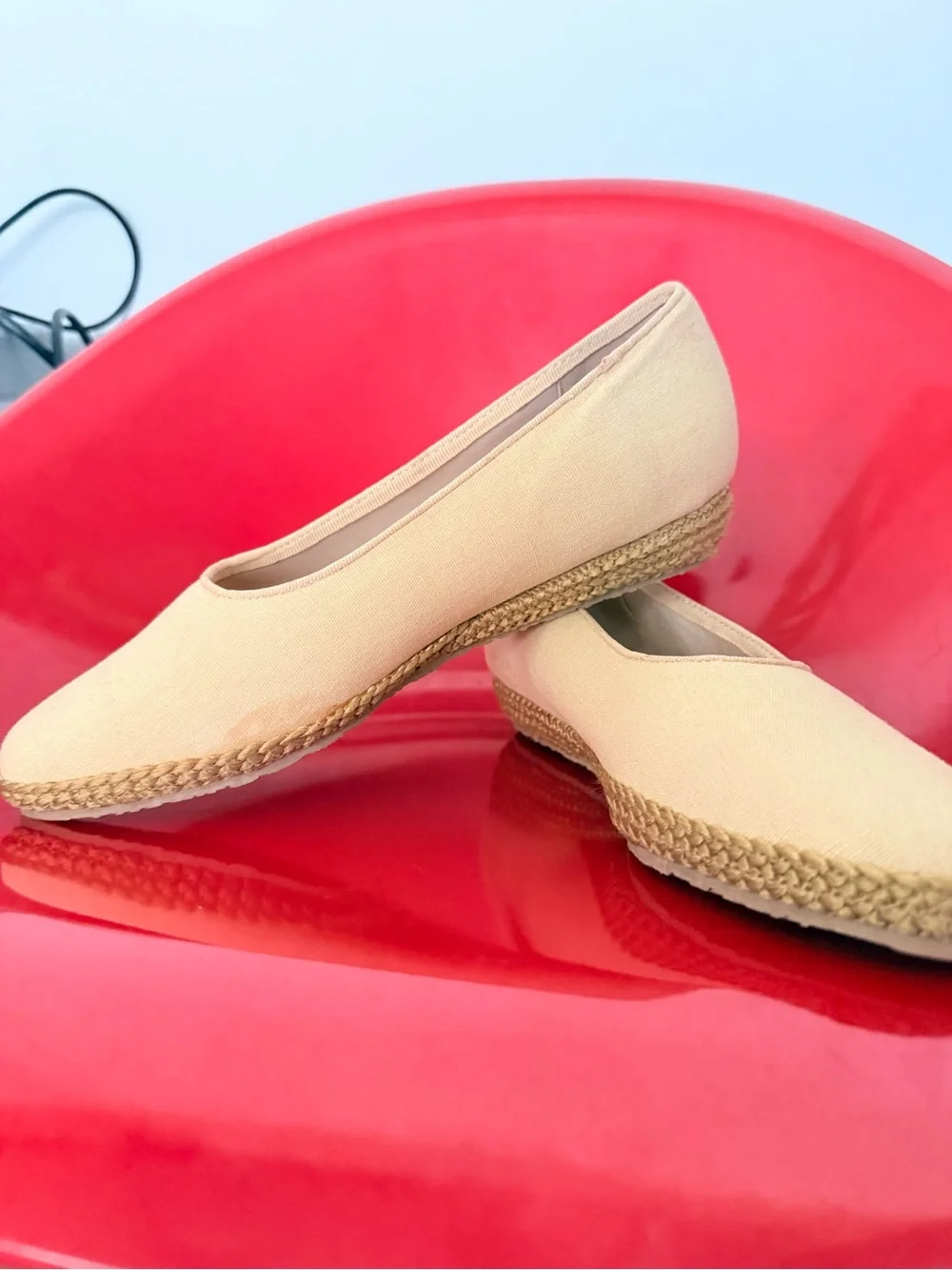Beacon Cream Canvas Espadrille Ballet Flats Women’s 6.5N NWT